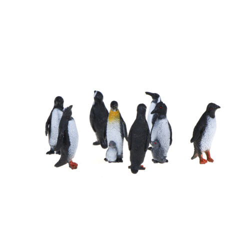 8pcs/set Plastic Ocean Animal Small Penguin Figure Model Toy -lq