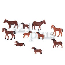 20 pcs. N Scale Farm Animals Model Horses 1:160 Scale Miniature Figures N Gauge