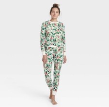 Women's Thermal Pajama Set - Stars Above Size S Berry White