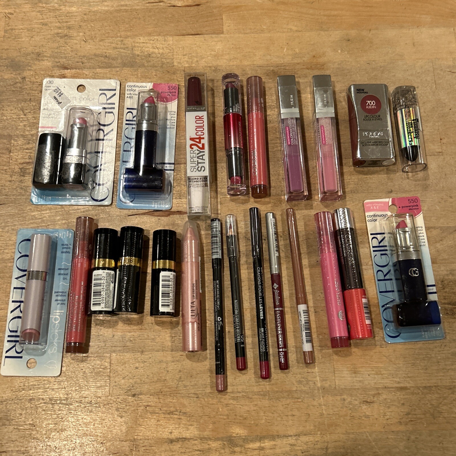 Lipstick Lip Gloss Stain Liner Lot Covergirl L’Oréal Maybelline Pink Rose Nude-image