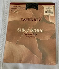 Fashion Bug Silky Sheer Control Top Pantyhose Sandalfoot Size B Navy Blue NEW