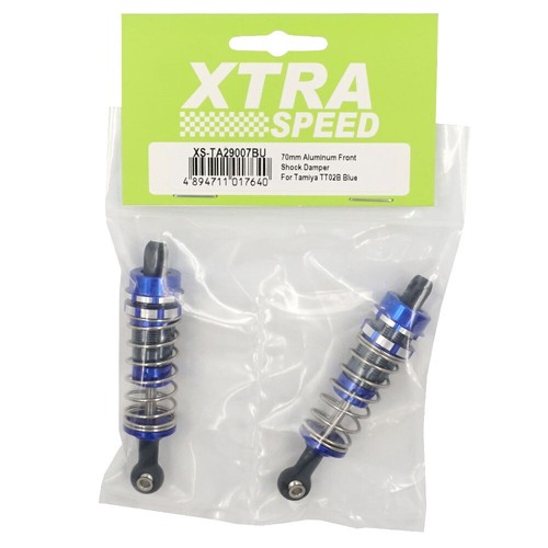Xtra Speed 70mm Aluminum Front Shock Damper For Tamiya TT02B Top Force DF03 Blue - Picture 2 of 2
