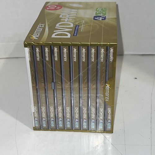 Memorex DVD+RW 10 Pack 4X 4.7 GB 120 min Blank Media Storage Brand New - Picture 3 of 3