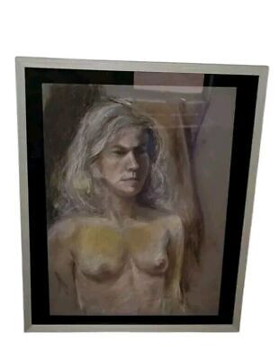 Tableau original pastel nu 16x20 - achats Art abstrait féminin sensuel - Mur unique