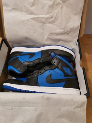 ''NIKE AIR Jordan 1 MID Sneaker, Neuware, Größe 42 (UK 7.5), Black/Royal Blue-Bla