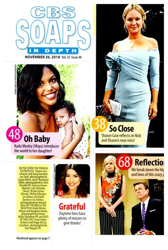 CBS Soaps In Depth Magazine November 26 2018 Sharon Case Best & Worst of 2018 - Picture 2 of 3