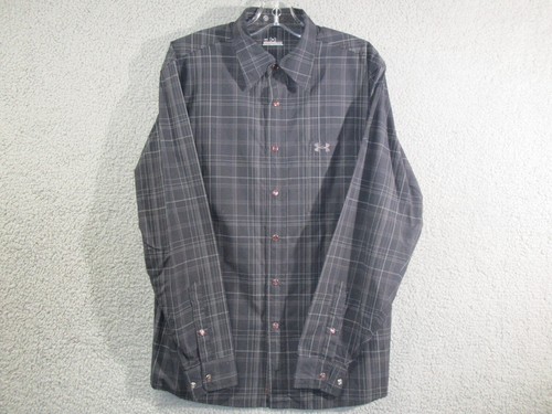 Under Armour Shirt Mens Medium Black Plaid Pearl Snap All Seasons Gear Western M - Picture 2 of 16