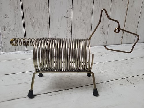 Vintage MCM Metal Gold Scottie Dog Shaped Coil Mail/Letter Holder 5.25" x 8.5" - Picture 5 of 6