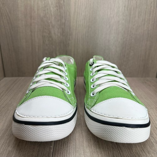 Crocs Hover Lace Up Sneakers Mens 8 Womens 10 Canvas Low Top Casual Green White - Picture 4 of 9