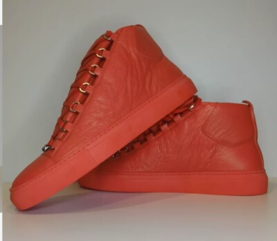 Balenciaga Mid Top Pelle Arena Opaque Orange Feu Size UK/41 EU  UK