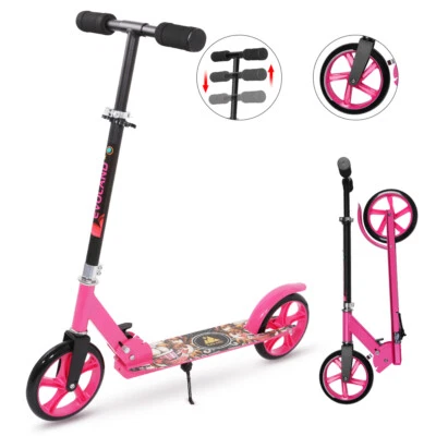 Kinder Roller Scooter Cityroller Höheverstellbare Jungen Mädchen Rosa