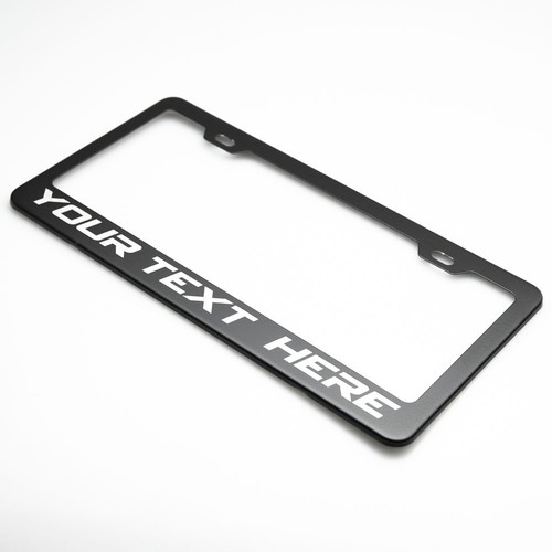 Matte Black License Plate Frame Silver DB9 GT Laser Etched Metal Screw Cap - Imagen 3 de 8