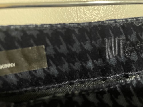 Kut From The Kloth Mia Corduroy Toothpick Skinny In Black Houndstooth Sz 12 NWT - Picture 5 of 6
