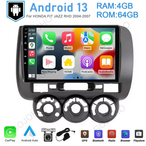 64G Car Radio Stereo For Honda Fit Jazz 2004-07 RHD Android 13 CarPlay GPS Navi - Picture 1 of 20