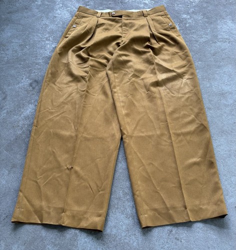 VTG Men’s Baggy Wide Amber Gold Pleated Dress Pants 36x30 Y2K 11” Leg