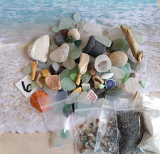 Genuine Sea Glass and Beach Finds 1 lb 6 oz. Marble Ohajiki Sea Glass Stones etc