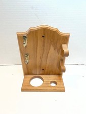 Vintage Wood Wall Shelf Bathroom Iron Hair Dryer Organizer Primitive Country
