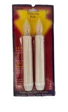 2 New LED Flicker Bulb Drip CANDLES White 700 Hours W/2AA Batteries 7" Flameless