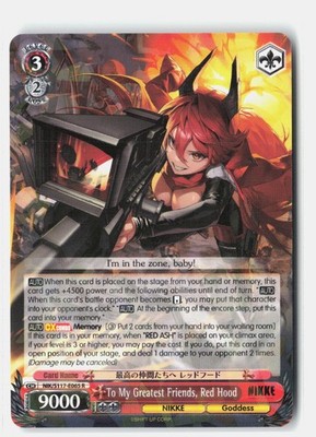 To My Greatest Friends, Red Hood GODDESS OF VICTORY: NIKKE NIK/S117-E065 R NM