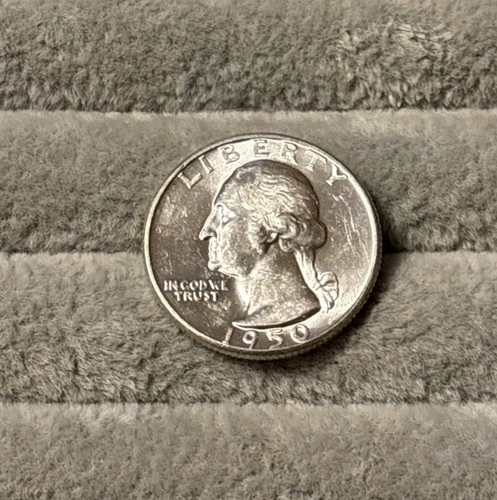 1950- D Silver Washington Quarter Uncirculated