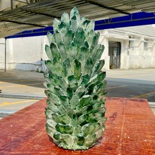 28,6 lb recién descubierto verde fantasma cuarzo cristal racimo minerales