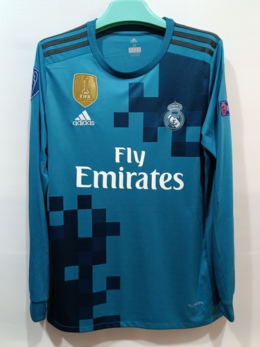 ⚽Original REAL MADRID FC 2017-2018 Third Kit Long Sleeve Soccer Jersey ⚽RONALDO