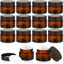12 Pezzi 30Ml Marrone Vasetti Vetro,Barattoli Vuoti in Vetro Ambra,Contenitori p