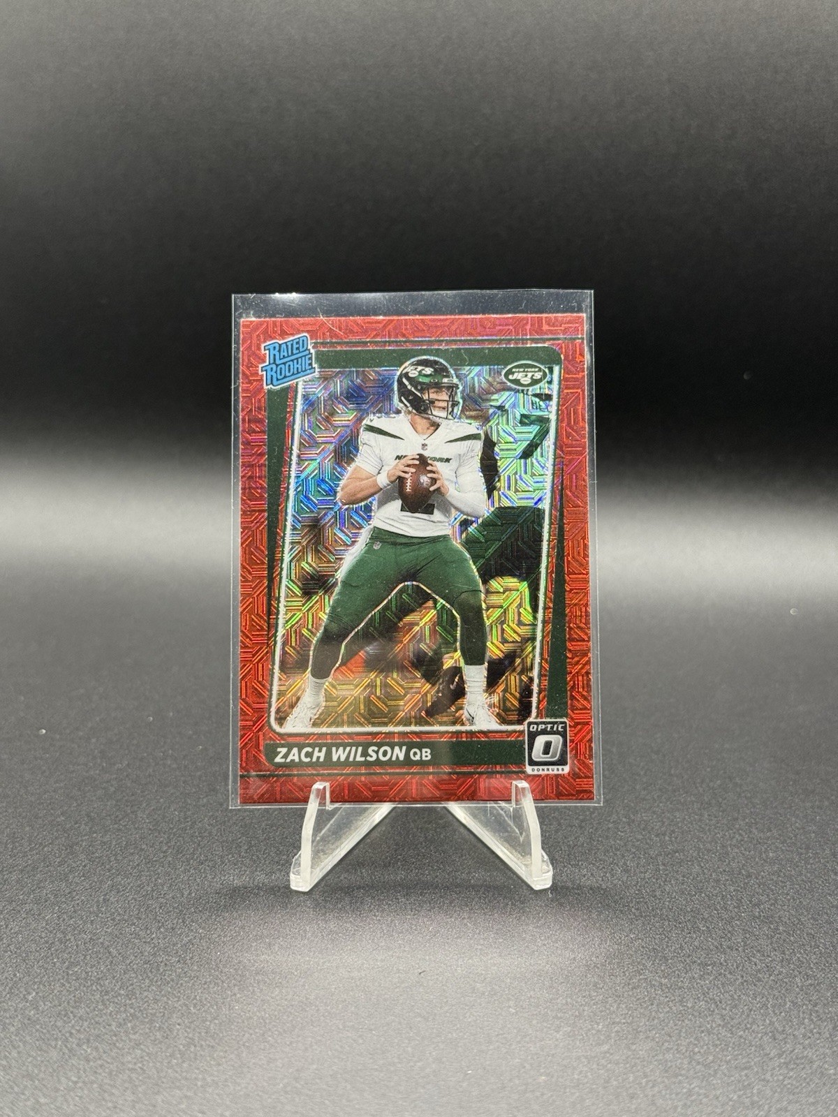 2021 Panini Donruss Optic - Rated Rookie Zach Wilson #202 Red Hyper Prizm (RC)