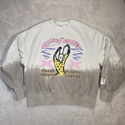 Rolling Stones RS No9  Carnaby Sweater Mens XL White Crewneck Voodoo Lounge 