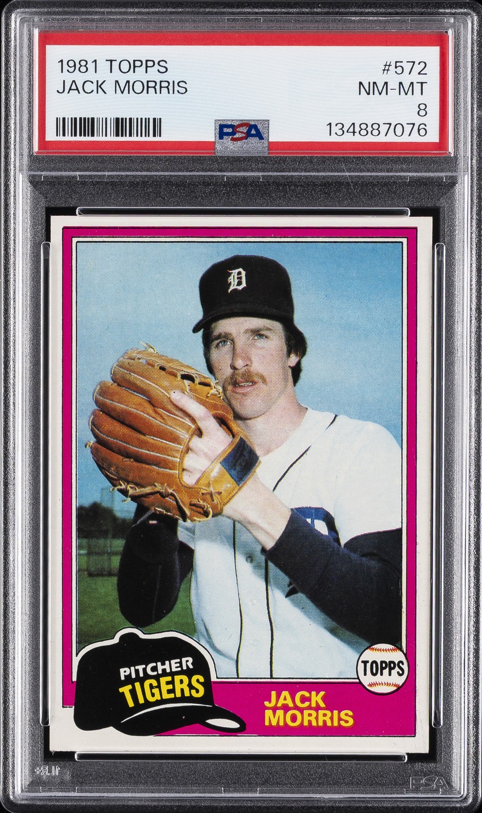 1981 TOPPS #572 JACK MORRIS PSA 8