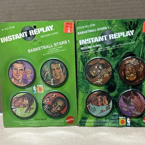 (2) 1971 Mattel Instant Replay Basketball Stars NEW NBA Wilt Havlicek West Pete