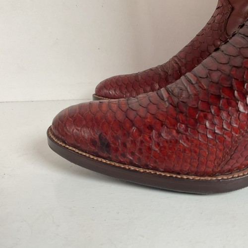 Vintage Dan Post Schlangenleder Cowgirl Stiefel 7,5 A (schmal) verzierte Einlage - Bild 21 von 24
