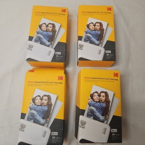 4 QTY - Kodak 2.1" X 3.4" Cartridge 30 Sheets Ribbon Paper ICRG-230 - OPEN BOX