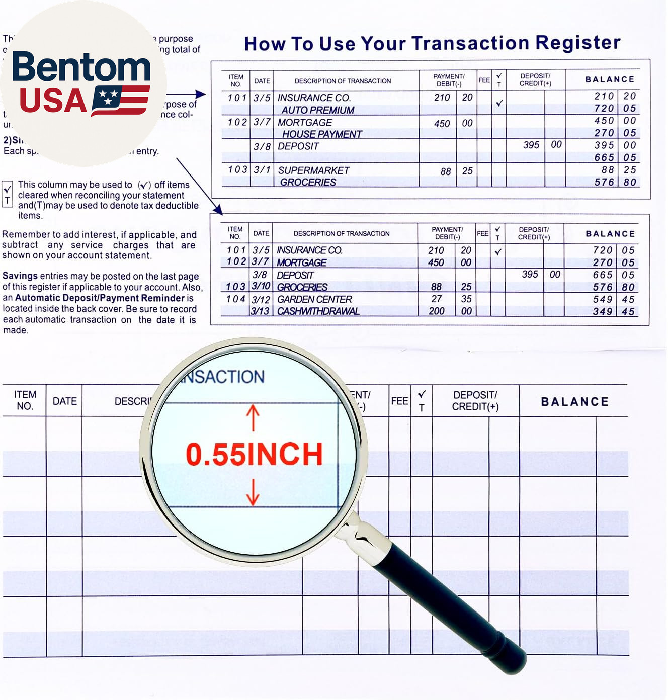 как выглядит Larger Lines 20 Pack Checkbook Register, Check Registers for Personal Use, Blank фото