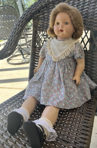 Composizione Baby Doll Occhi di Latta Non Funzionante Crier 26” Non Marcato Estate Find - Foto 2 di 15