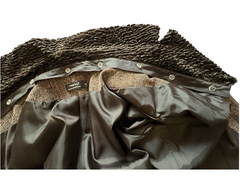 Tribal Damen Blazer Gr. L braun Tweed 3 Bttn abnehmbarer Kunstfellkragen PolyX - Bild 6 von 15