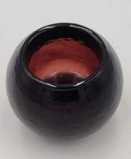 Fire And Light Plum Purple Glass Votive Candle Holder Glow Bug HTF Color