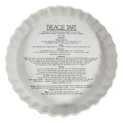 Royal Norfolk Treacle Tart England Made Pie Pan 9'' Recipe White