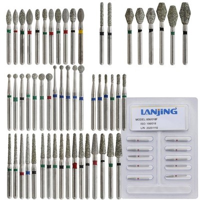 Dental Diamond Bur FG Burs Football Round End Taper Barrel Cylinder Pear Flame