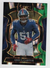 2025 Panini Select #95 Abdul Carter Black and Green Prizm Shock RC