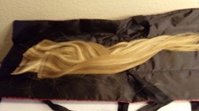 Large Pack of 6 Hair Extensions in Case Human Hair Blonde Light Dark 18"