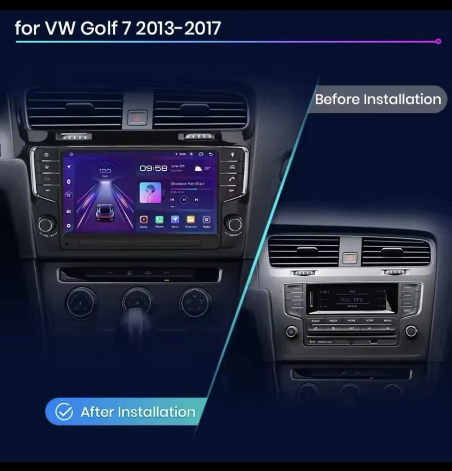 Autoradio Écran CarPlay Android pour VW Golf 7 2013-2017 - Photo 3/4