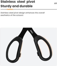 Non-Stick Scissors, 8 Inch Stainless Steel Blades with Soft Grip Handles, Bla...