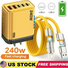 240W Fast Charging USB Type C Wall Charger For Samsung iPhone Android Phone