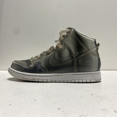 Nike Dunk High x CLOT Flux Metallic Silver High Top Men's Sneakers Size 10