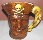 Pirate Head Ceramic Beer Mug Rum Tankard - Skull & Crossbones - Pottery Pitcher — photo 1