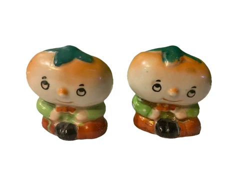 Vintage Anthropomorphic Tomatoes Ceramic Figurines Japan