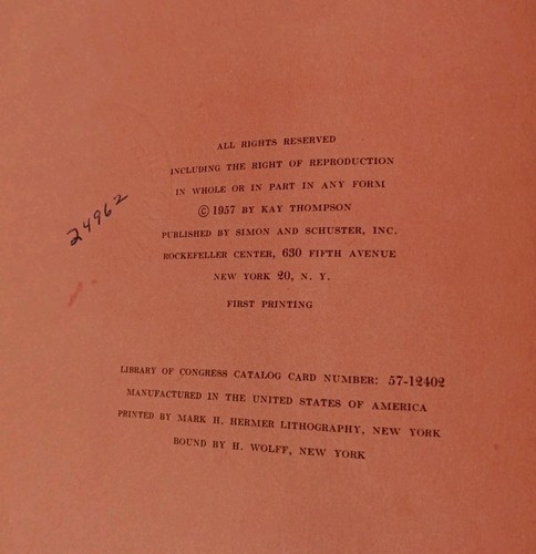 Rare/Vintage Kay Thompson "Eloise In Paris" (1st Edition/1957) Ex Library - Picture 6 of 6