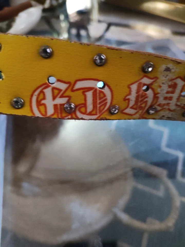 Cinturón hebilla vintage Y2K estrás ED HARDY 28 cuero OCCIDENTAL tachonado Foto 4 de 4