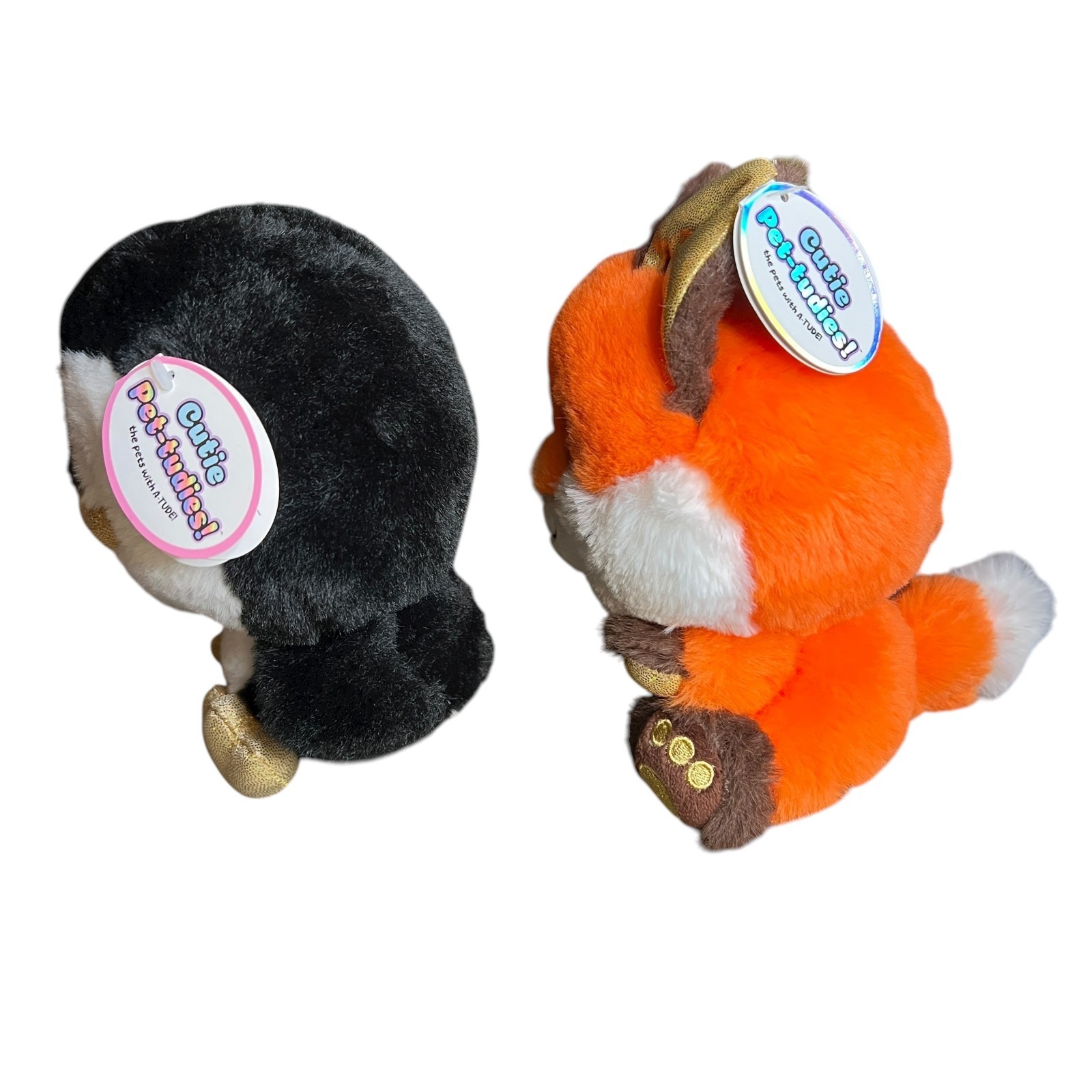 Set of 2 Cutie Pet-tudies Loxie Fox & Penguin Cuties Stuffed Animals New